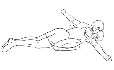 Superman Exercise Illustration Core and Lower Back Strength Training Step