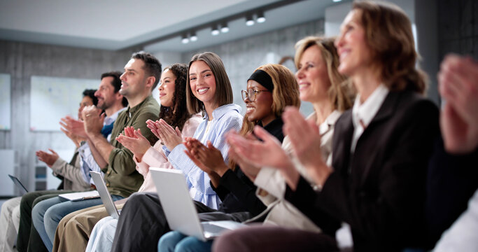 Diverse Team of Business Professionals Applauding