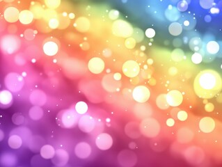 Obraz premium Bokeh Lights Rainbow Gradient Celebration Background Design