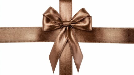 Bronze Ribbon Gift Elegance Bow and Textile Ornament Detail
