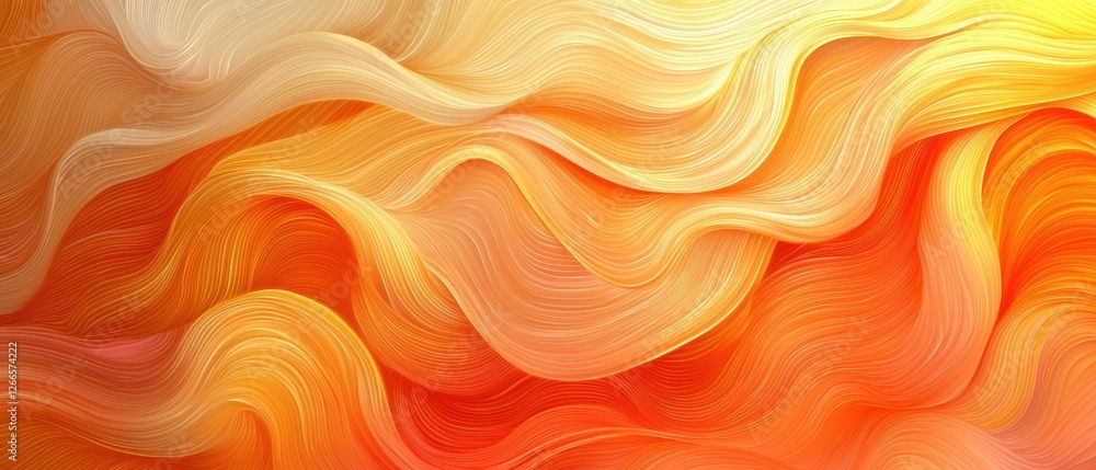 Poster flowing orange satin texture with soft wave motion
