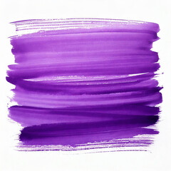 Horizontal Watercolor stroke of purple color with stains on white background