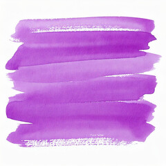 Horizontal Watercolor stroke of purple color with stains on white background