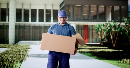 The courier was delivering a package when he dropped