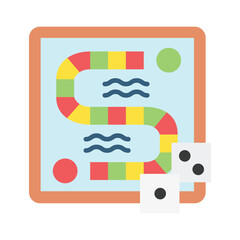 Board Game flat color, mini illustration icon. use for modern concept, print, UI, UX kit, web and app development. Vector EPS 10, related to entertainment, festival, funfair and hobbies.
