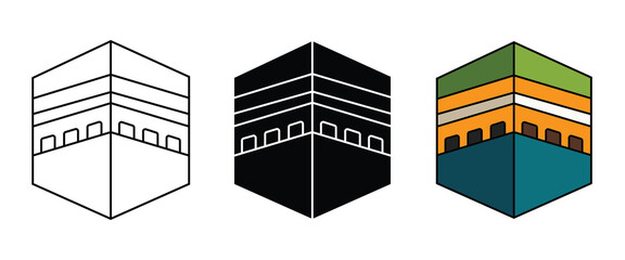 Kaaba in mecca. Islamic Architecture, Qibla, Mosques, and Religious Cultures. A Monument of Faith, Fasting, and Eid Mubarak Traditions in the Heart of the Muslim World. Fully scalable and customizable