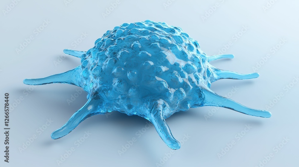 Aufkleber artistic render of a generic cell with protrusions on light background