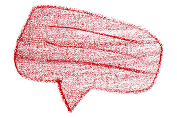 Separate red speech bubble on transparent background.