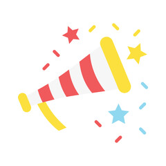 Obraz premium Party flat color, mini illustration icon. use for modern concept, print, UI, UX kit, web and app development. Vector EPS 10, related to entertainment, festival, funfair and hobbies.