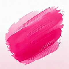 Watercolor stroke of pink color on white background