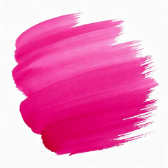 Watercolor stroke of pink color on white background