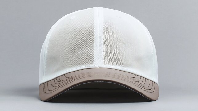 Stylish White and Beige Baseball Cap