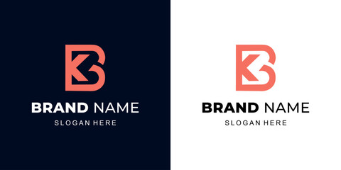 Creative Abstract BK Letter Logo, Illustration, Design Inspiration, Vector, Icon