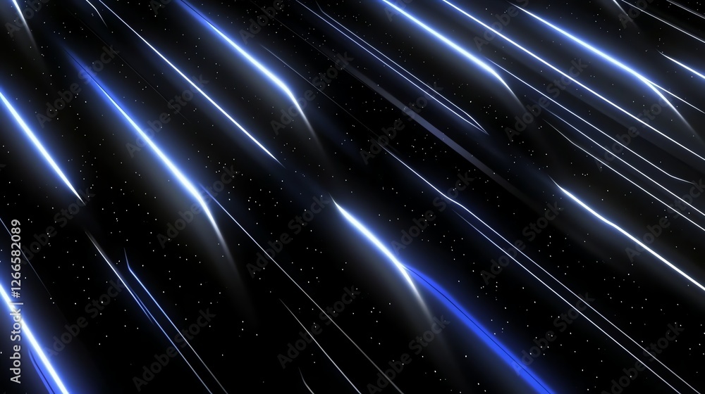 Poster abstract glowing lines with starry background for futuristic design