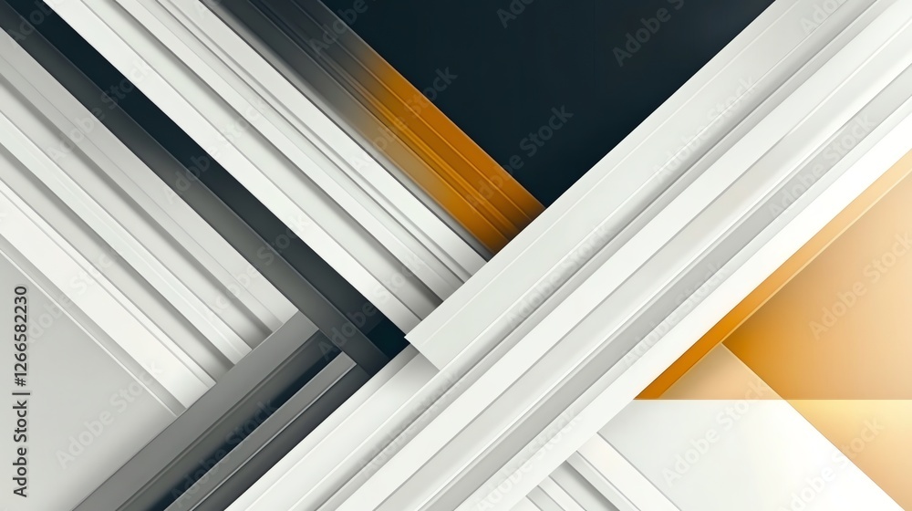 Aufkleber abstract geometric pattern with intersecting lines in white, grey and gold