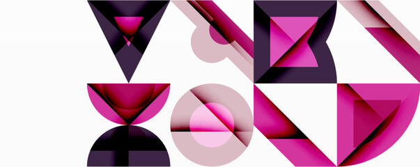 Circles squares lines abstract background