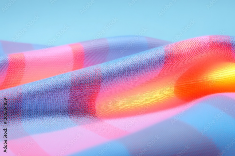 Poster soft undulating fabric showcasing vibrant colors and intricate p