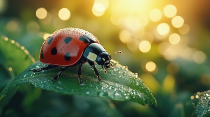  Close up shot of a ladybug on a natural background
