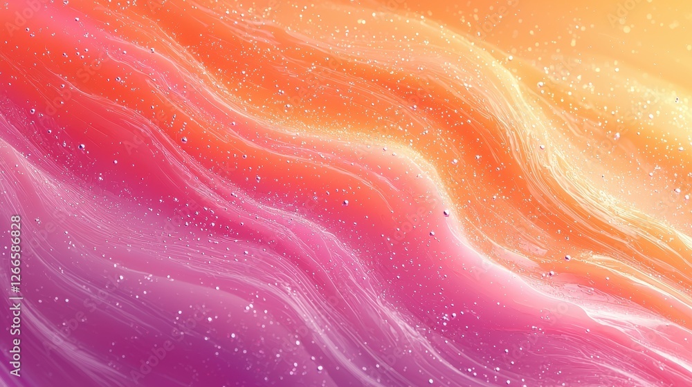 Poster abstract wave pattern in vibrant colors with a dreamy, fluid appearance.