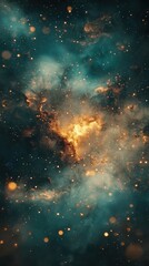 Fototapeta premium Radiant nebula a dreamy cosmic explosion in deep space