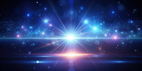 Fototapeta premium Celestial Radiance A Stunning Display of Cosmic Light and Energetic Particles Across a Dark Expanse