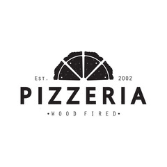 Italian food, pizza or pizzeria logo design with crossed shovels and brick oven. Logo for business, restaurant, labels and badges.