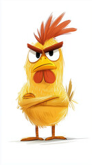 Fototapeta premium One Angry Chicken on white background