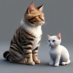 Obraz premium cat on white background