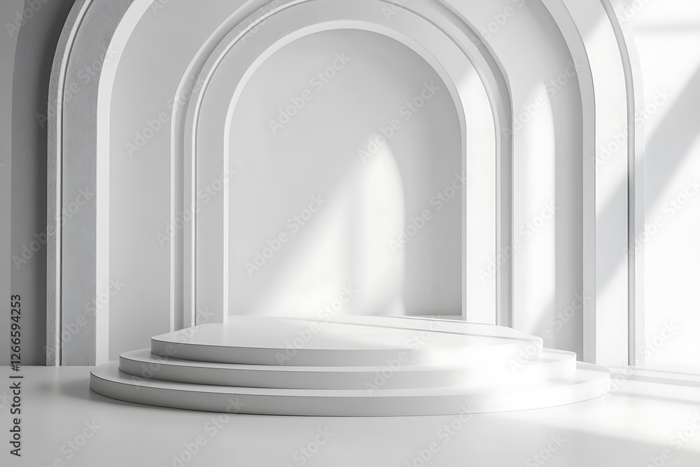 Poster white empty room with window and shadow.