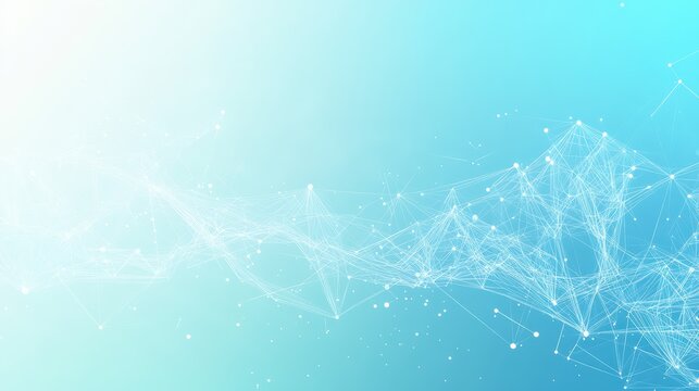 White polygonal network connections on a soft gradient background