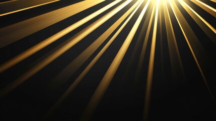 Naklejka premium Golden Rays of Light Emanating from a Dark Background