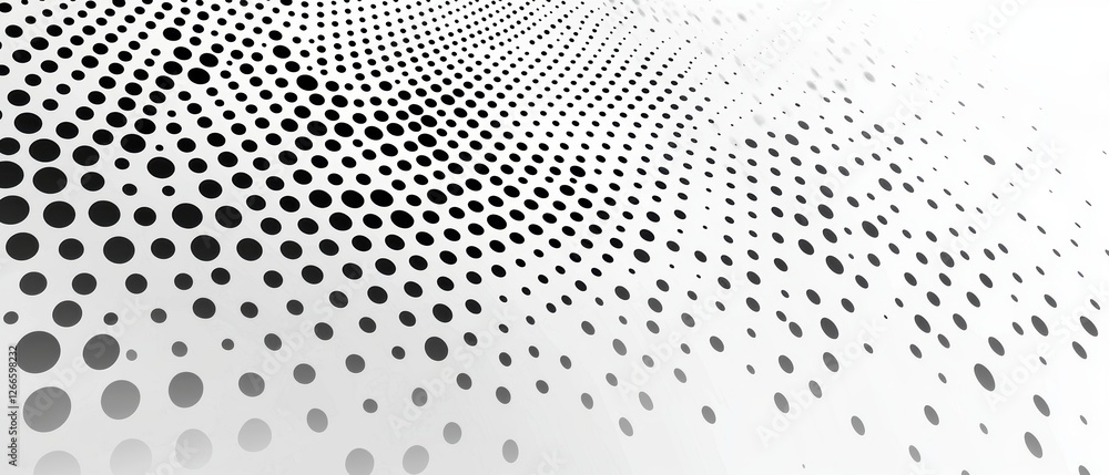 Poster a white background with black dots that are scattered all over it. generative ai