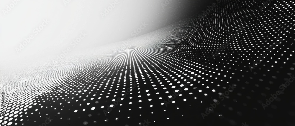 Poster a black and white image of a pattern of dots. generative ai