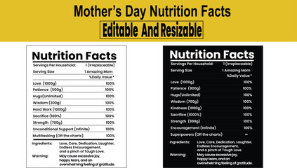 Fototapeta premium Mother's Day Nutrition Facts: A Fun & Creative Gift 