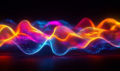 Fototapeta premium Abstract Neon Glowing Art Background, Generative AI