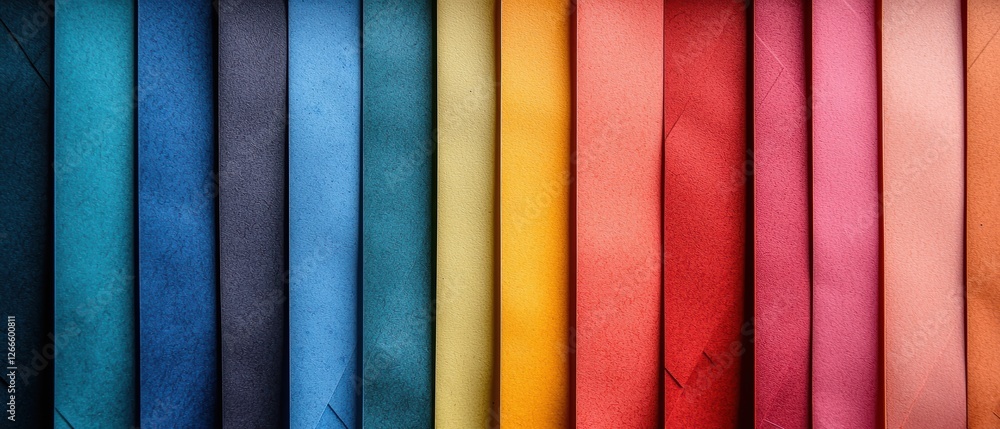 Aufkleber a row of colorful fabric with a rainbow pattern. generative ai