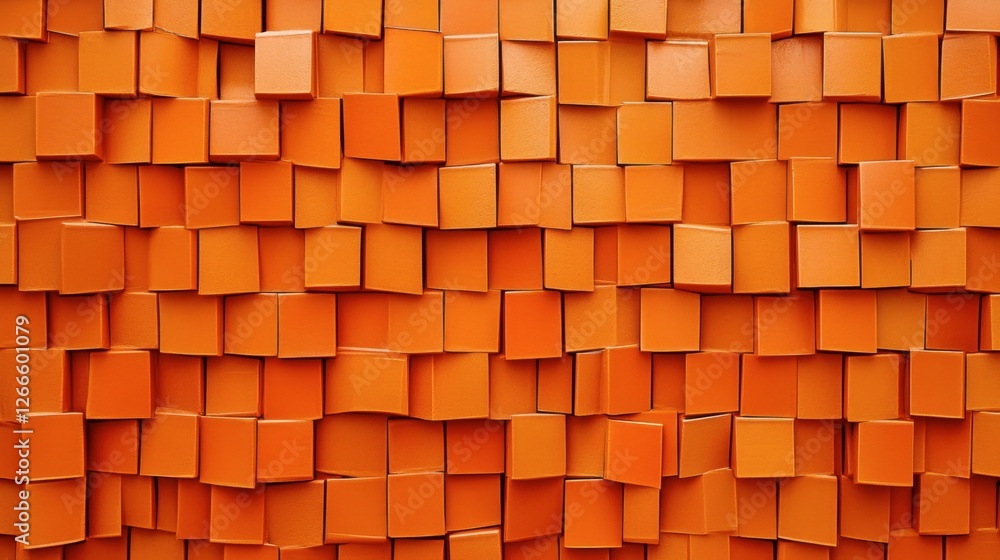 Poster vibrant orange cube pattern background for design and art projects