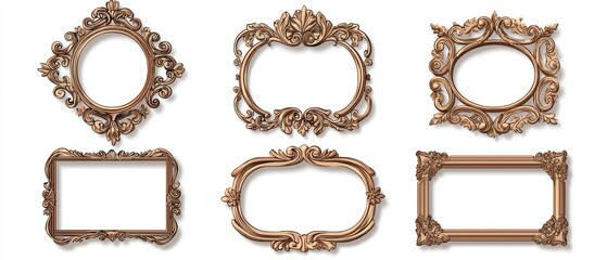 Fototapeta premium A set of six ornate frames, each with a different design. Generative AI