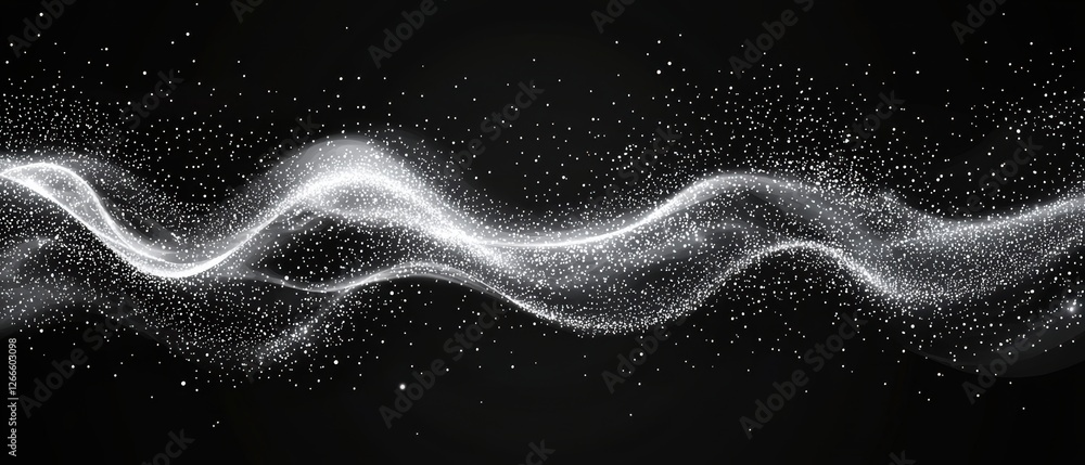 Poster abstract light and dark backgrounds with particles evoke a cosmic scene of starlight and nebulae in 