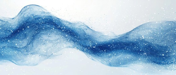 Obraz premium A clean, blue splash of liquid with an ice cube creates a fresh, abstract ripple in the water. Generative AI