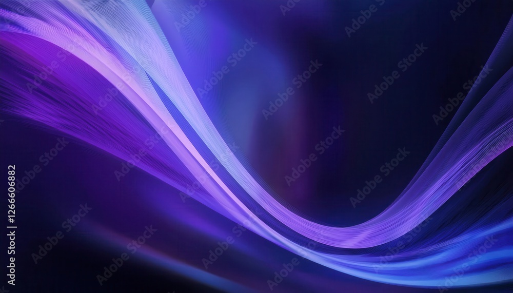 Fototapete glowing purple abstract wave with smooth flowing lines in gradient light for modern design and digital art background
