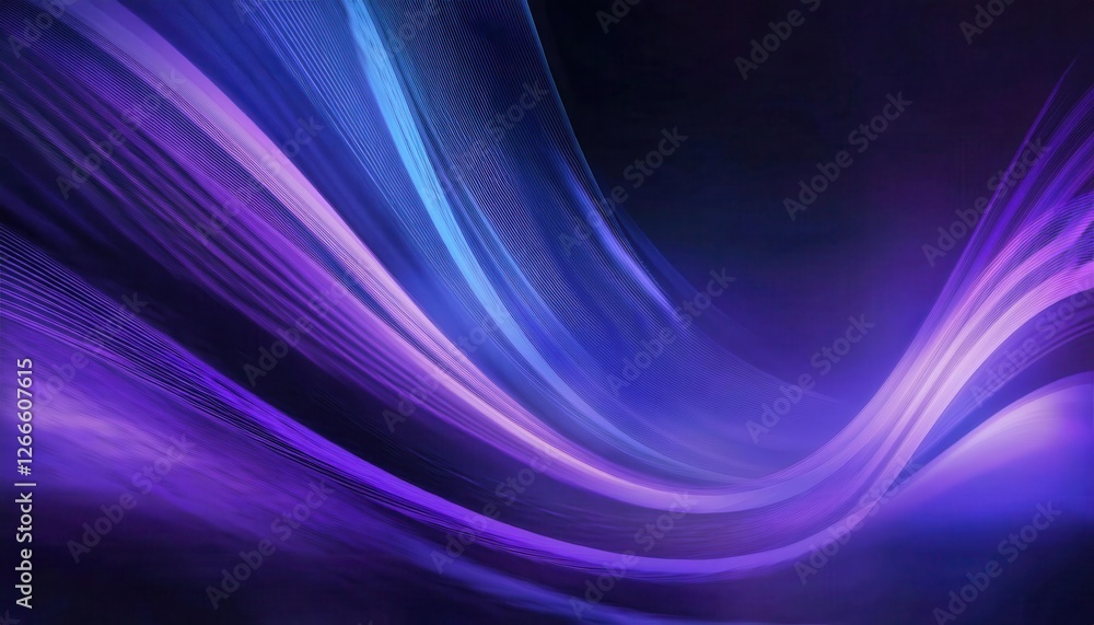 Fototapete glowing purple abstract wave with smooth flowing lines in gradient light for modern design and digit