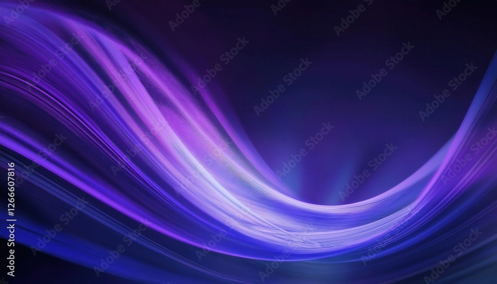 Fototapete glowing purple abstract wave with smooth flowing lines in gradient light for modern design and digit
