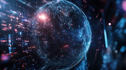 Obraz premium fiber optics background with lots of light spots