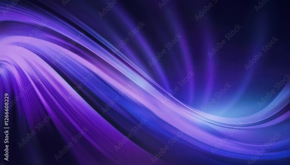 Fototapete glowing purple abstract wave with smooth flowing lines in gradient light for modern design and digit