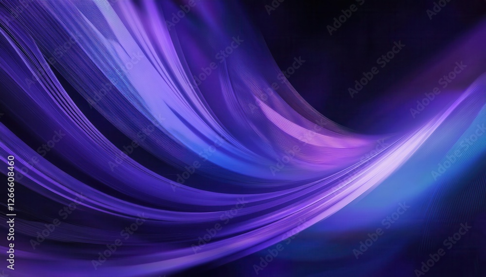Fototapete glowing purple abstract wave with smooth flowing lines in gradient light for modern design and digital art background