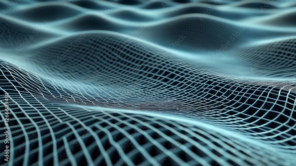 Poster futuristic blue digital grid background with abstract network connections and high-tech elements, fe