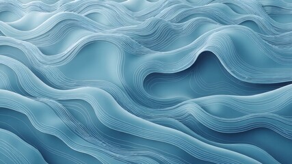 Fototapeta premium Abstract Blue Waves: Serene and elegant, this image showcases a mesmerizing abstract pattern of flowing blue waves, creating a sense of calm and tranquility.