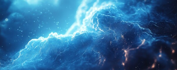 Fototapeta premium Abstract Blue Digital Background Design, Generative AI