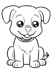 black and white animal coloring book dog